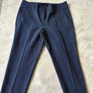 Ann Taylor Blue and White Straight Leg Dress Pants